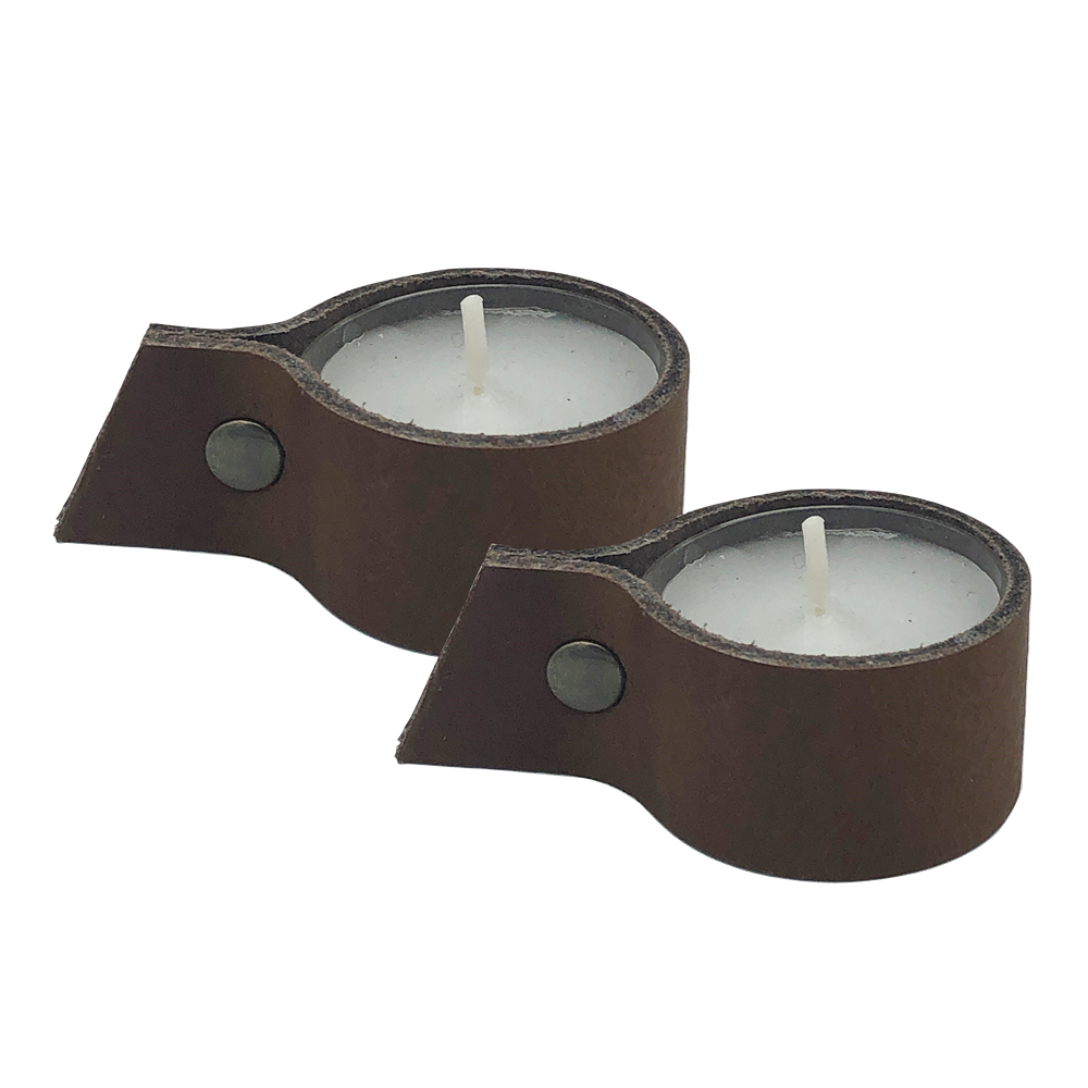 Leather thealight holder - 2 st